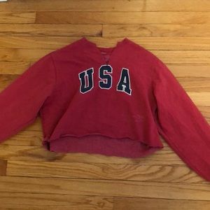 brandy cropped usa hoodie